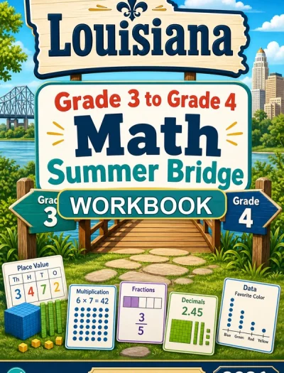 Louisiana LEAP 2025 Grade 3 Math Summer Bridge Workbook