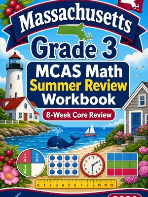 Massachusetts MCAS Grade 3 Math Summer Review Workbook