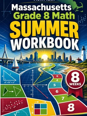 Massachusetts MCAS Grade 8 Math Summer Review Workbook