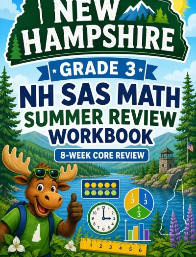 New Hampshire NH SAS Grade 3 Math Summer Review Workbook