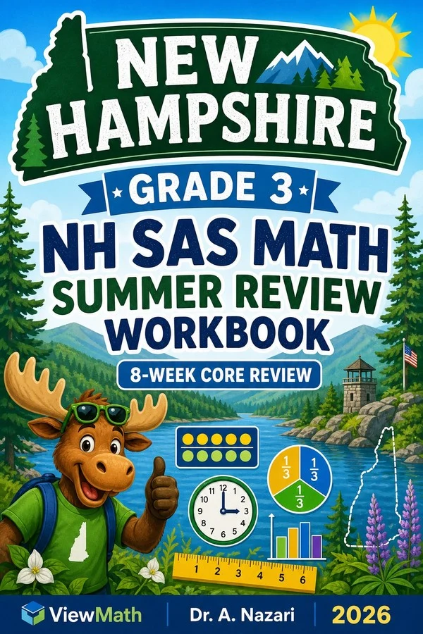 New Hampshire NH SAS Grade 3 Math Summer Review Workbook