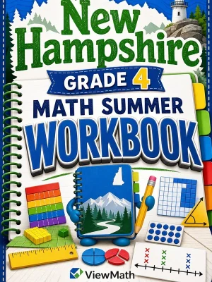 New Hampshire NH SAS Grade 4 Math Summer Review Workbook