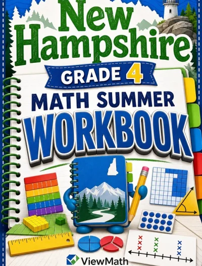 New Hampshire NH SAS Grade 4 Math Summer Review Workbook