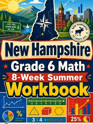 New Hampshire NH SAS Grade 6 Math Summer Review Workbook