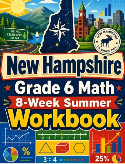 New Hampshire NH SAS Grade 6 Math Summer Review Workbook
