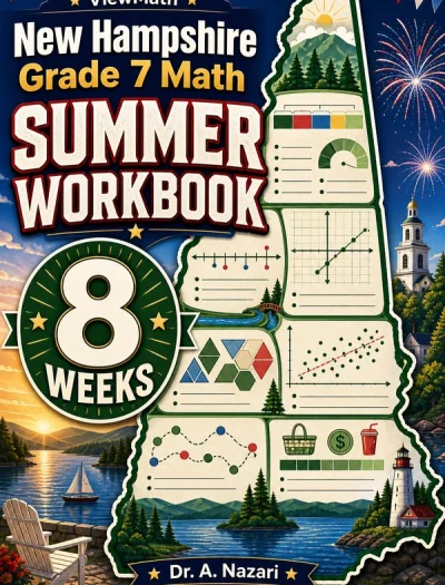 New Hampshire NH SAS Grade 7 Math Summer Review Workbook