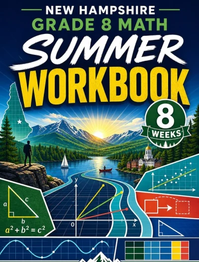 New Hampshire NH SAS Grade 8 Math Summer Review Workbook
