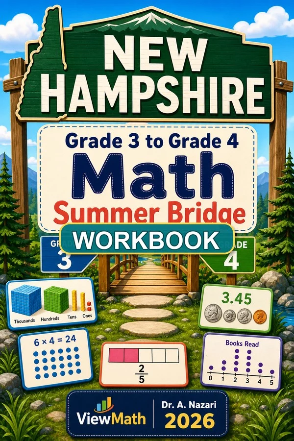 New Hampshire NH SAS Grade 3 Math Summer Bridge Workbook