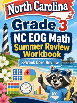 North Carolina NC EOG Grade 3 Math Summer Review Workbook