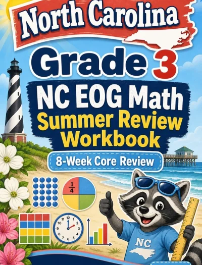 North Carolina NC EOG Grade 3 Math Summer Review Workbook