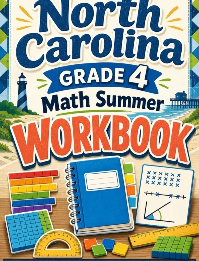 North Carolina NC EOG Grade 4 Math Summer Review Workbook