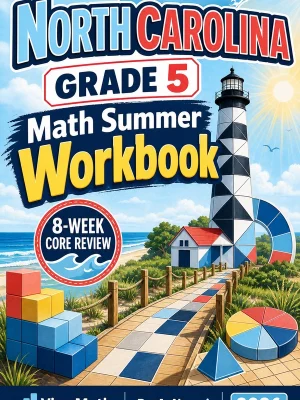 North Carolina NC EOG Grade 5 Math Summer Review Workbook