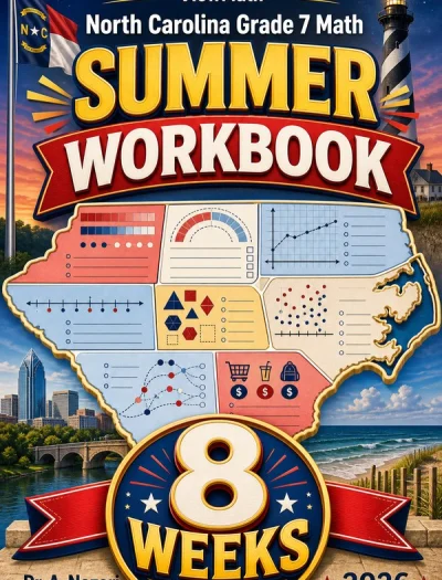 North Carolina NC EOG Grade 7 Math Summer Review Workbook