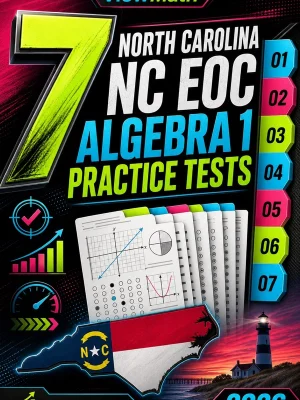 7 North Carolina NC EOC Algebra 1 Practice Tests
