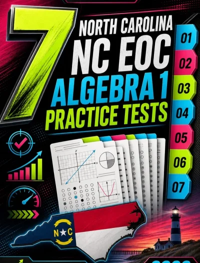 7 North Carolina NC EOC Algebra 1 Math Practice Tests