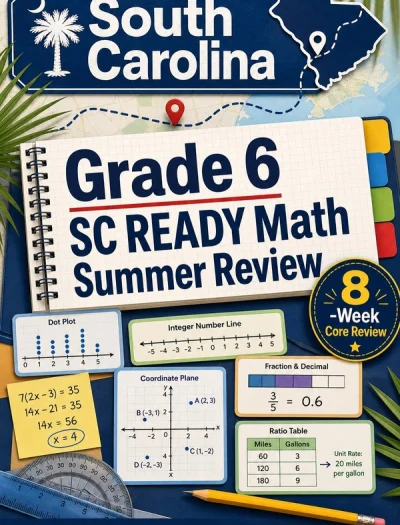 South Carolina SC READY Grade 6 Math Summer Review