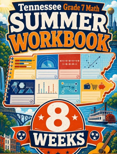 Tennessee TCAP Grade 7 Math Summer Review Workbook