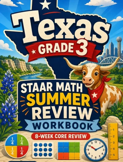 Texas STAAR Grade 3 Math Summer Review Workbook