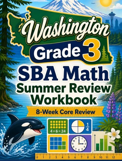 Washington SBA Grade 3 Math Summer Review Workbook
