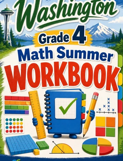 Washington SBA Grade 4 Math Summer Review Workbook