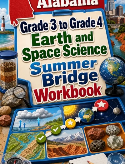 Alabama Grade 3 to Grade 4 Earth and Space Science Summer Bridge Workbook