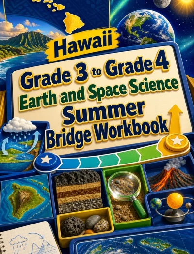 Hawaii Grade 3 to Grade 4 Earth and Space Science Summer Bridge Workbook