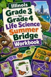 Illinois Grade 3 to Grade 4 Life Science Summer Bridge Workbook