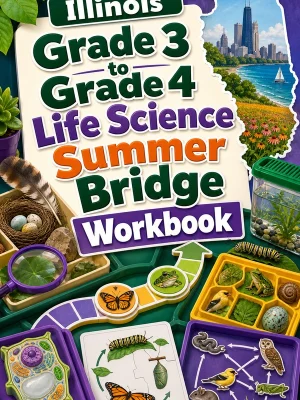 Illinois Grade 3 to Grade 4 Life Science Summer Bridge Workbook