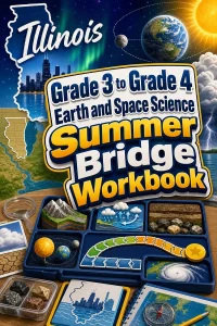 Illinois Grade 3 to Grade 4 Earth and Space Science Summer Bridge Workbook