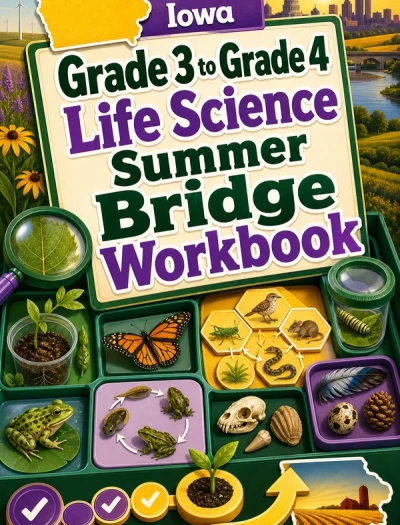 Iowa Grade 3 to Grade 4 Life Science Summer Bridge Workbook