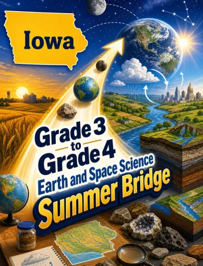 Iowa Grade 3 to Grade 4 Earth and Space Science Summer Bridge
