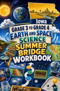 Iowa Grade 3 to Grade 4 Earth and Space Science Summer Bridge Workbook