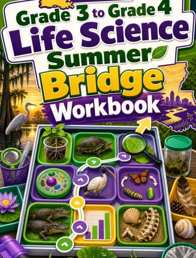 Louisiana Grade 3 to Grade 4 Life Science Summer Bridge Workbook