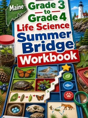Maine Grade 3 to Grade 4 Life Science Summer Bridge Workbook