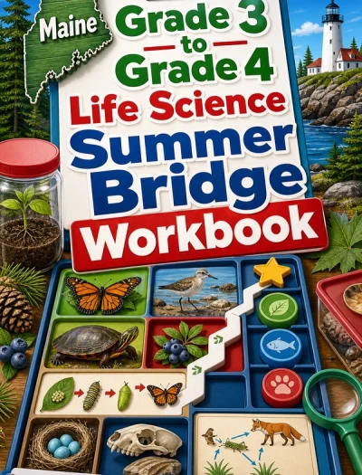 Maine Grade 3 to Grade 4 Life Science Summer Bridge Workbook