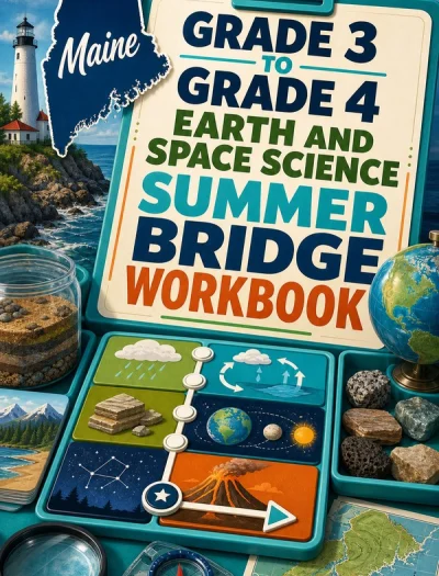 Maine Grade 3 to Grade 4 Earth and Space Science Summer Bridge Workbook