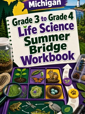 Michigan Grade 3 to Grade 4 Life Science Summer Bridge Workbook