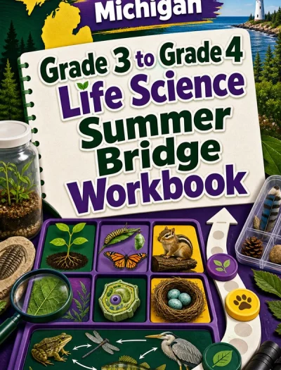 Michigan Grade 3 to Grade 4 Life Science Summer Bridge Workbook