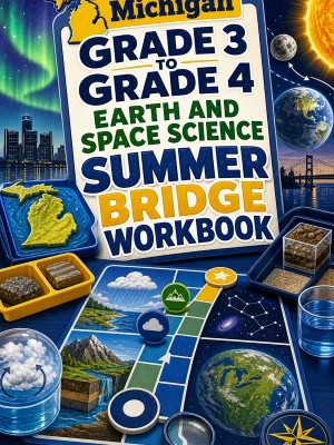 Michigan Grade 3 to Grade 4 Earth and Space Science Summer Bridge Workbook