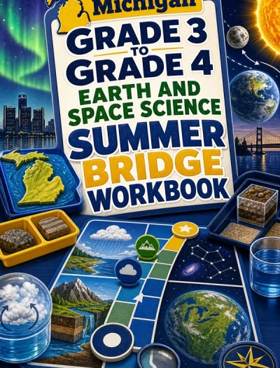 Michigan Grade 3 to Grade 4 Earth and Space Science Summer Bridge Workbook