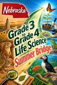 Nebraska Grade 3 to Grade 4 Life Science Summer Bridge