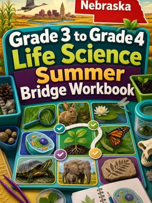 Nebraska Grade 3 to Grade 4 Life Science Summer Bridge Workbook