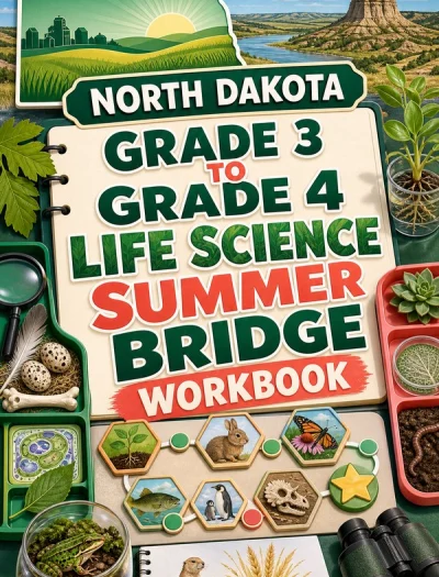 North Dakota Grade 3 to Grade 4 Life Science Summer Bridge Workbook