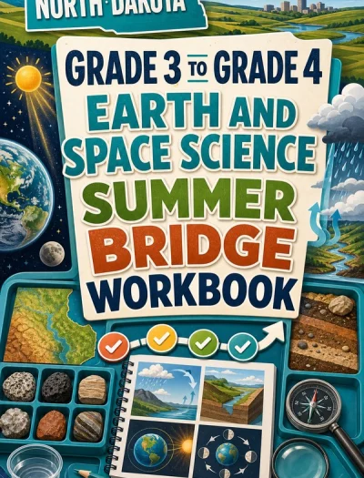 North Dakota Grade 3 to Grade 4 Earth and Space Science Summer Bridge Workbook