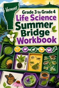 Vermont Grade 3 to Grade 4 Life Science Summer Bridge Workbook