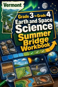 Vermont Grade 3 to Grade 4 Earth and Space Science Summer Bridge Workbook