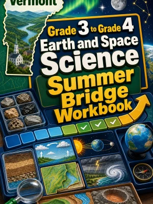 Vermont Grade 3 to Grade 4 Earth and Space Science Summer Bridge Workbook