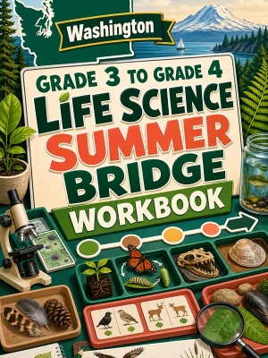 Washington Grade 3 to Grade 4 Life Science Summer Bridge Workbook