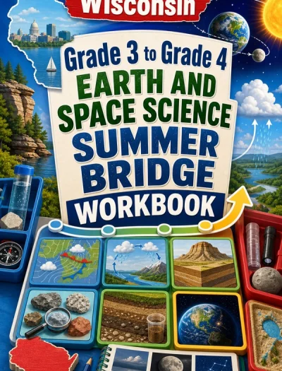 Wisconsin Grade 3 to Grade 4 Earth and Space Science Summer Bridge Workbook