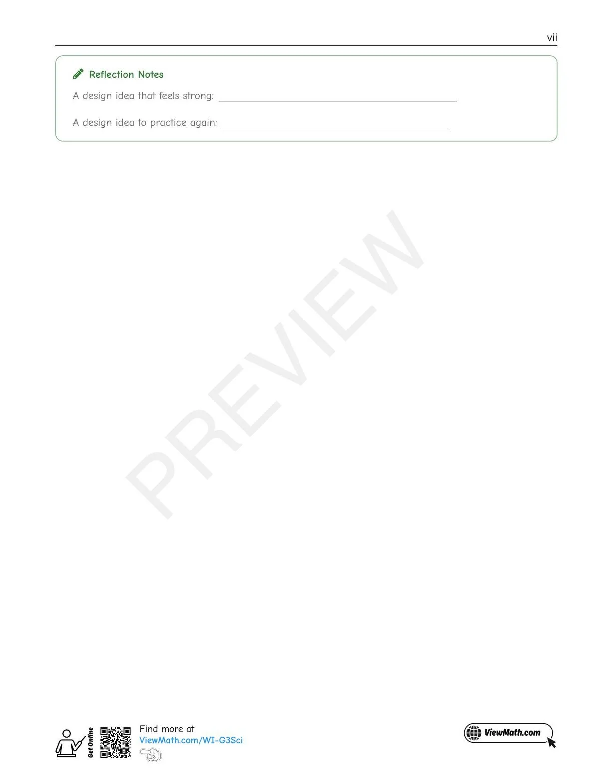 Answer support sample from Wisconsin Grade 3 Engineering Design Summer Workbook